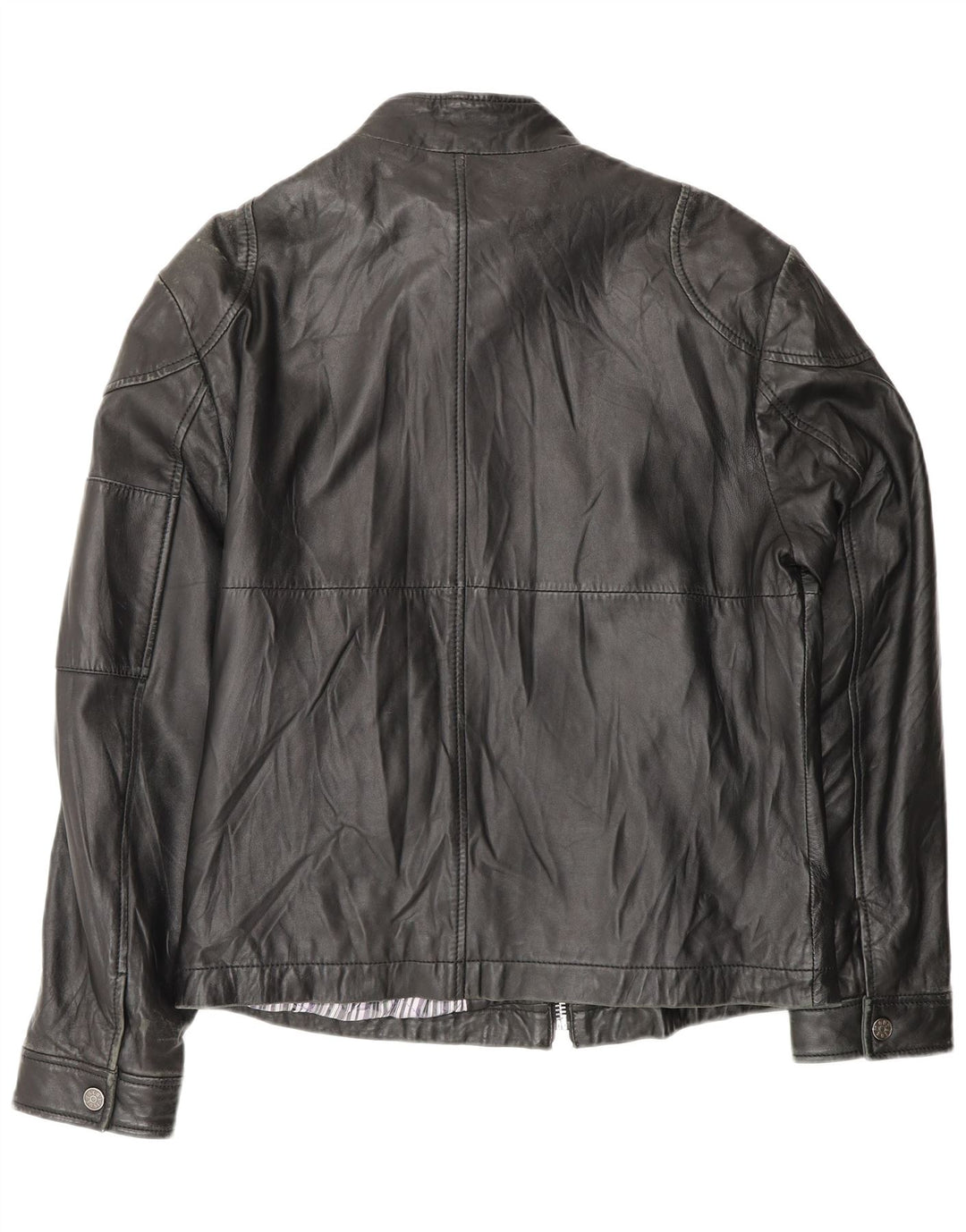 Carlo Pignatelli Chaqueta de cuero para hombre IT 50 Grande Cuero negro