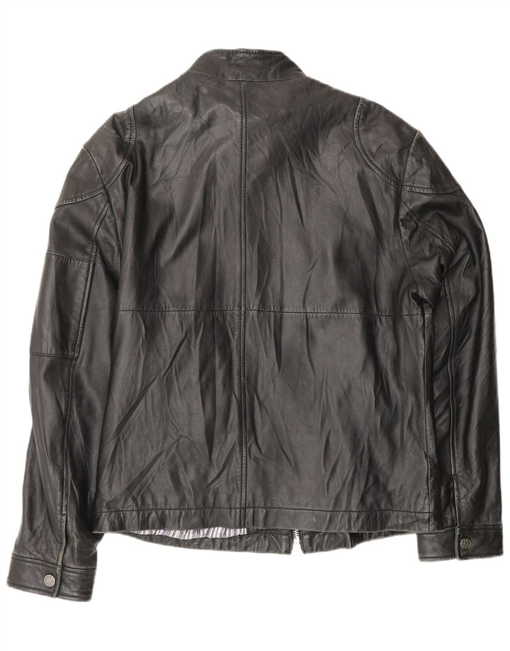 Carlo Pignatelli Chaqueta de cuero para hombre IT 50 Grande Cuero negro