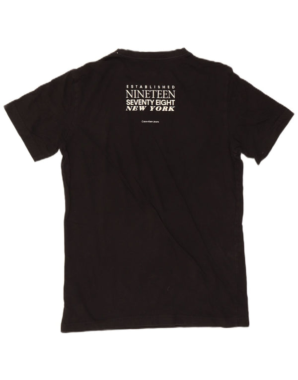 Calvin Klein Jeans - Camiseta gráfica para hombre, talla mediana, algodón negro