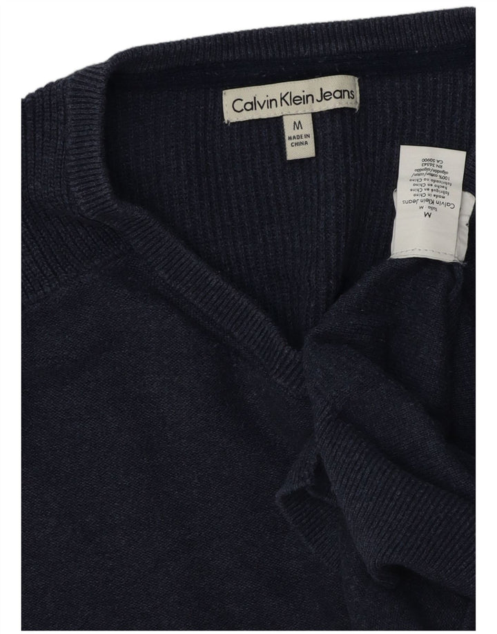 CALVIN KLEIN JEANS Jersey con cuello en V para hombre Algodón azul marino medio
