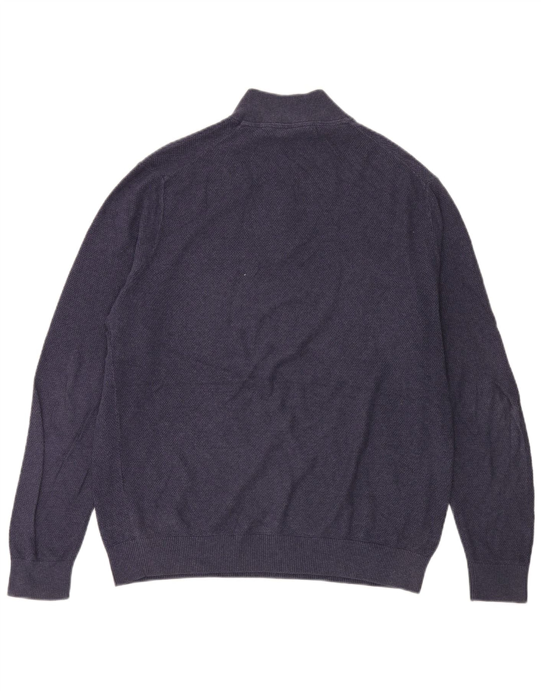 Lyle & Scott Jersey con cuello y cremallera para hombre, talla grande, algodón azul marino