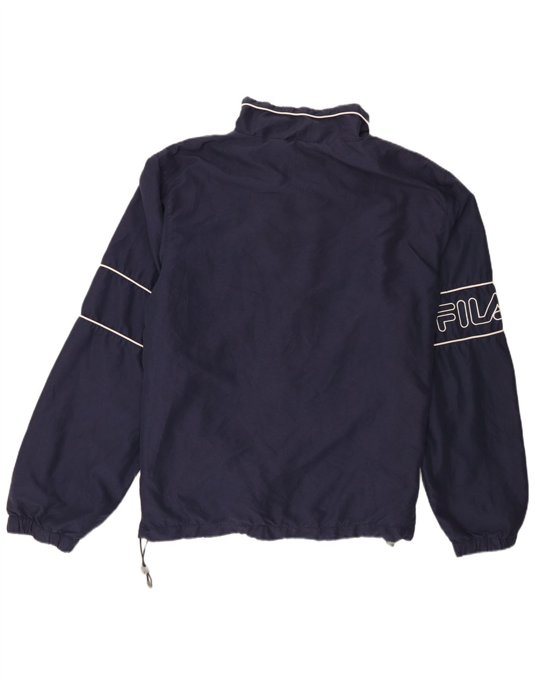 Fila Chaqueta impermeable gráfica para hombre UK 42 XL Poliéster a rayas azul marino