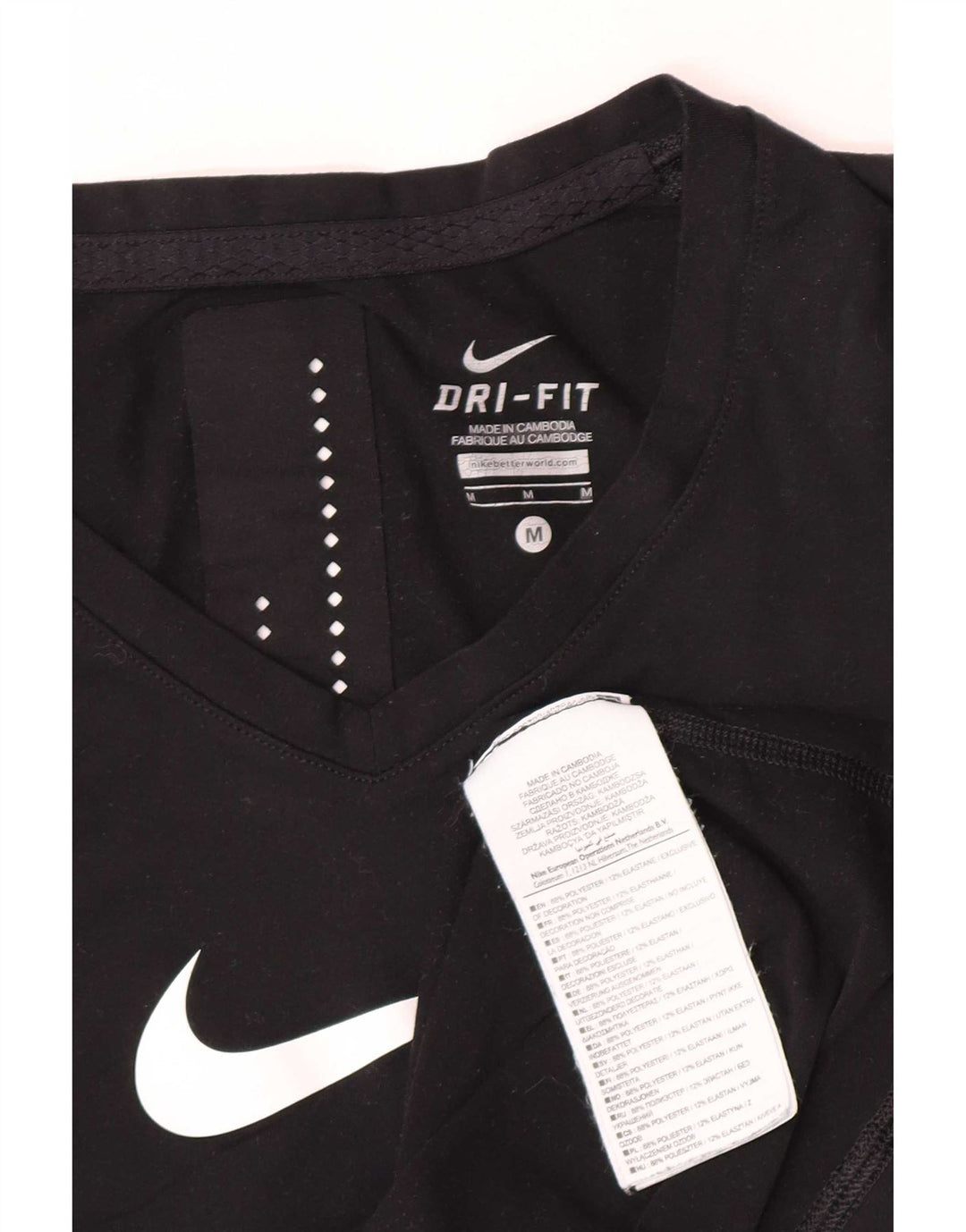 Nike Dri Fit Graphic Vest Top para mujer UK 12 Mediano Negro Poliéster