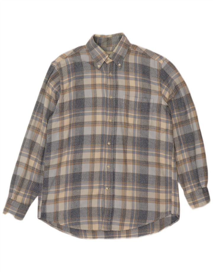 Camisa de franela para hombre Norton & Wilson talla 40 15 3/4 cuadros azules medianos