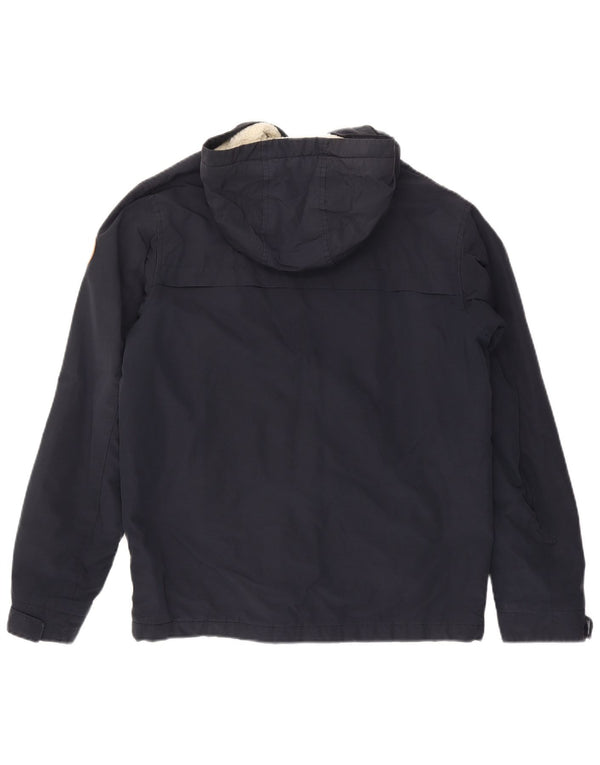Quiksilver Chaqueta cortavientos con capucha para hombre UK 36 Small Azul marino Algodón