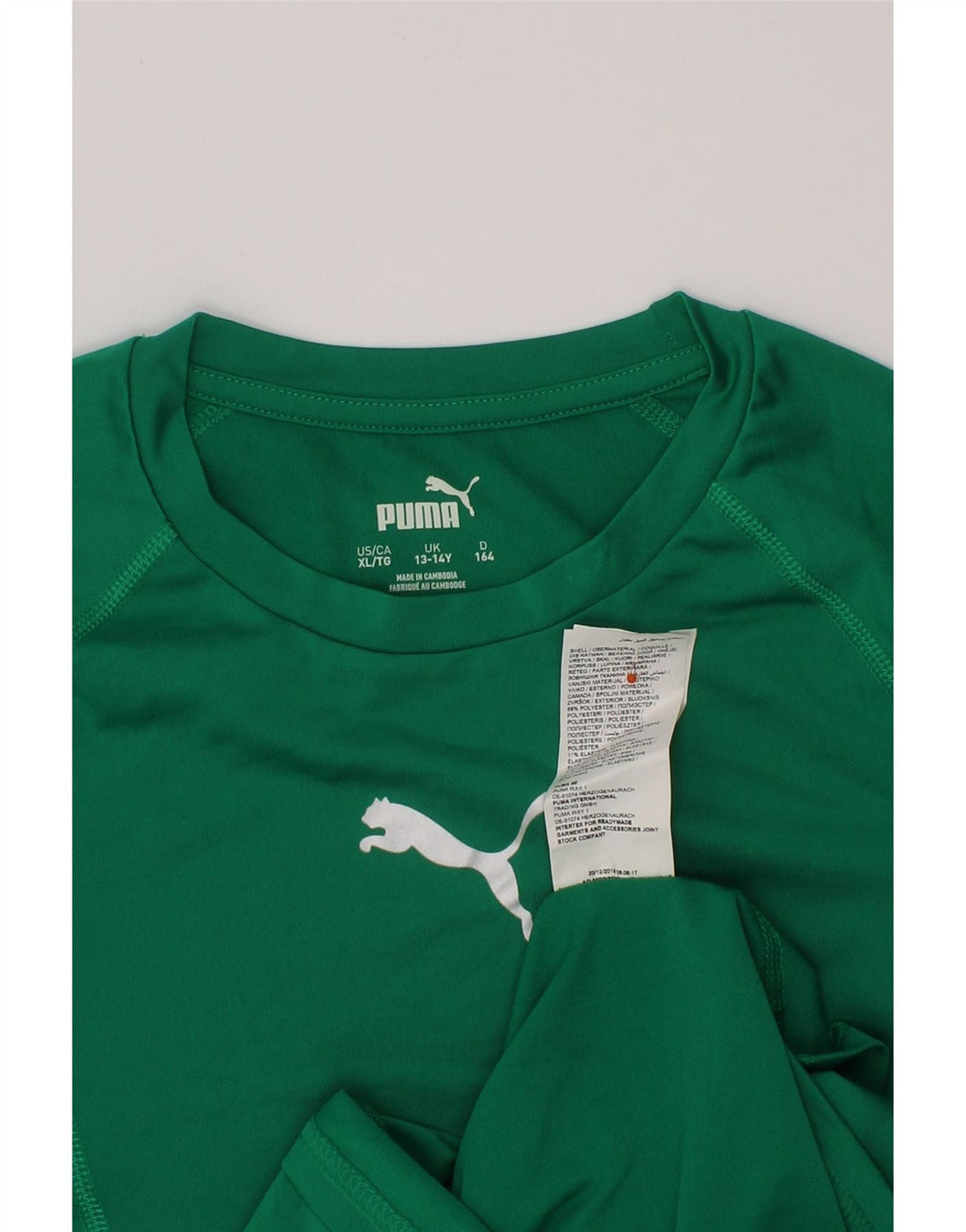 PUMA Camiseta Niña Manga Larga 13-14 Años Verde Poliéster