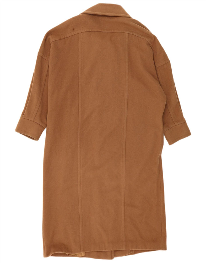 Vintage mujer abrigo de gran tamaño Reino Unido 14 lana marrón grande