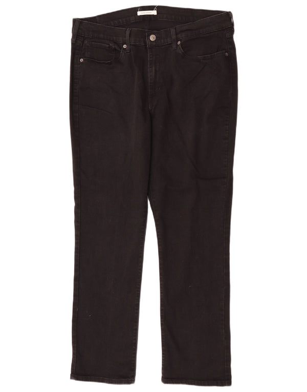 Levi's Jeans Rectos Clásicos para Mujer US 16 XL W33 L30 Algodón Negro