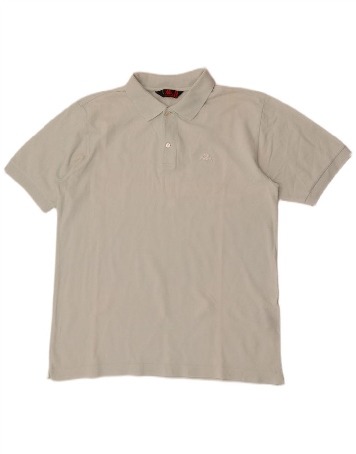 Polo Kappa Hombre Algodón Azul Medio