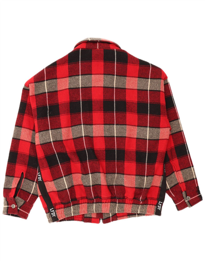 LFDY Chaqueta bomber para hombre UK 40 Large Red Check Wool