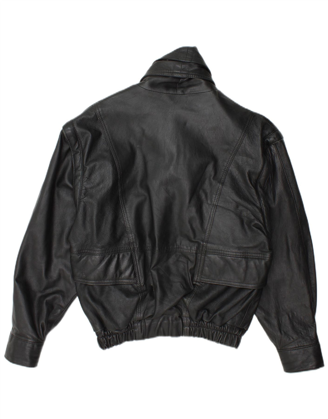 Vintage chaqueta de cuero para hombre Reino Unido 38 cuero negro medio