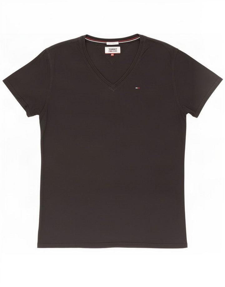 Tommy Hilfiger Camiseta Regular Fit para Hombre Top Medio Algodón Negro