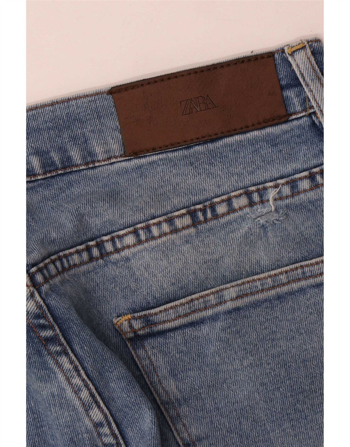 Zara Jeans Recortados Para Hombre Grande W32 L24 Azul