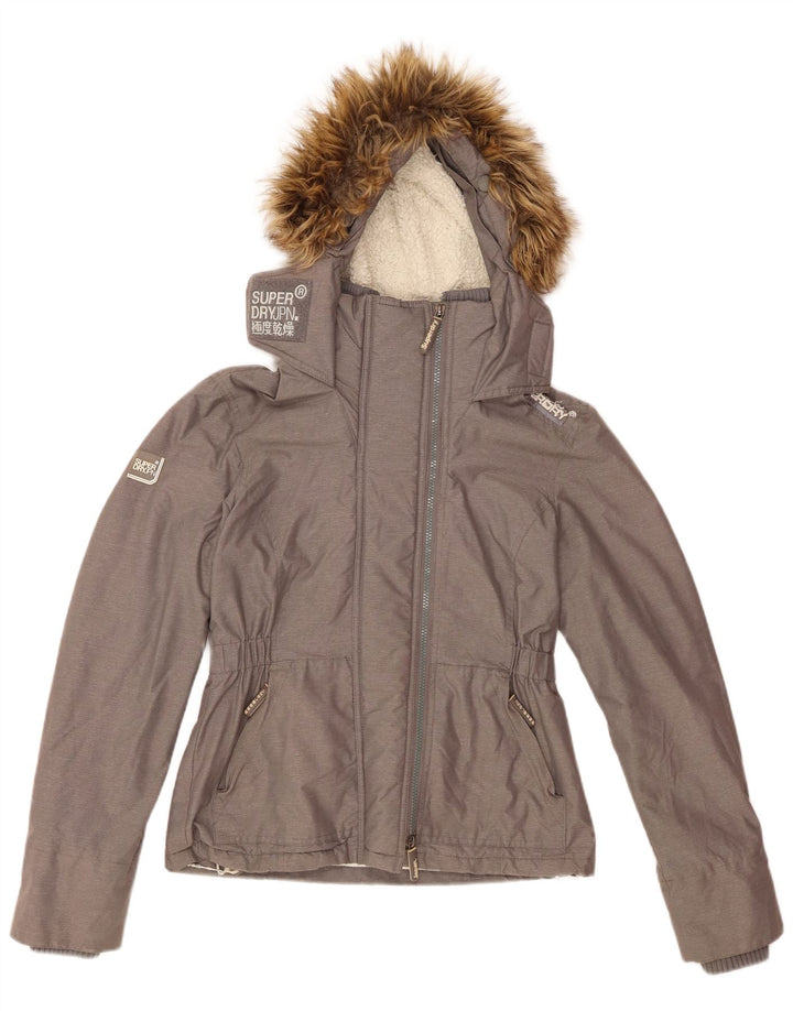 Superdry Mujer Windattacker Graphic Chaqueta Cortavientos UK 40 Small Gris