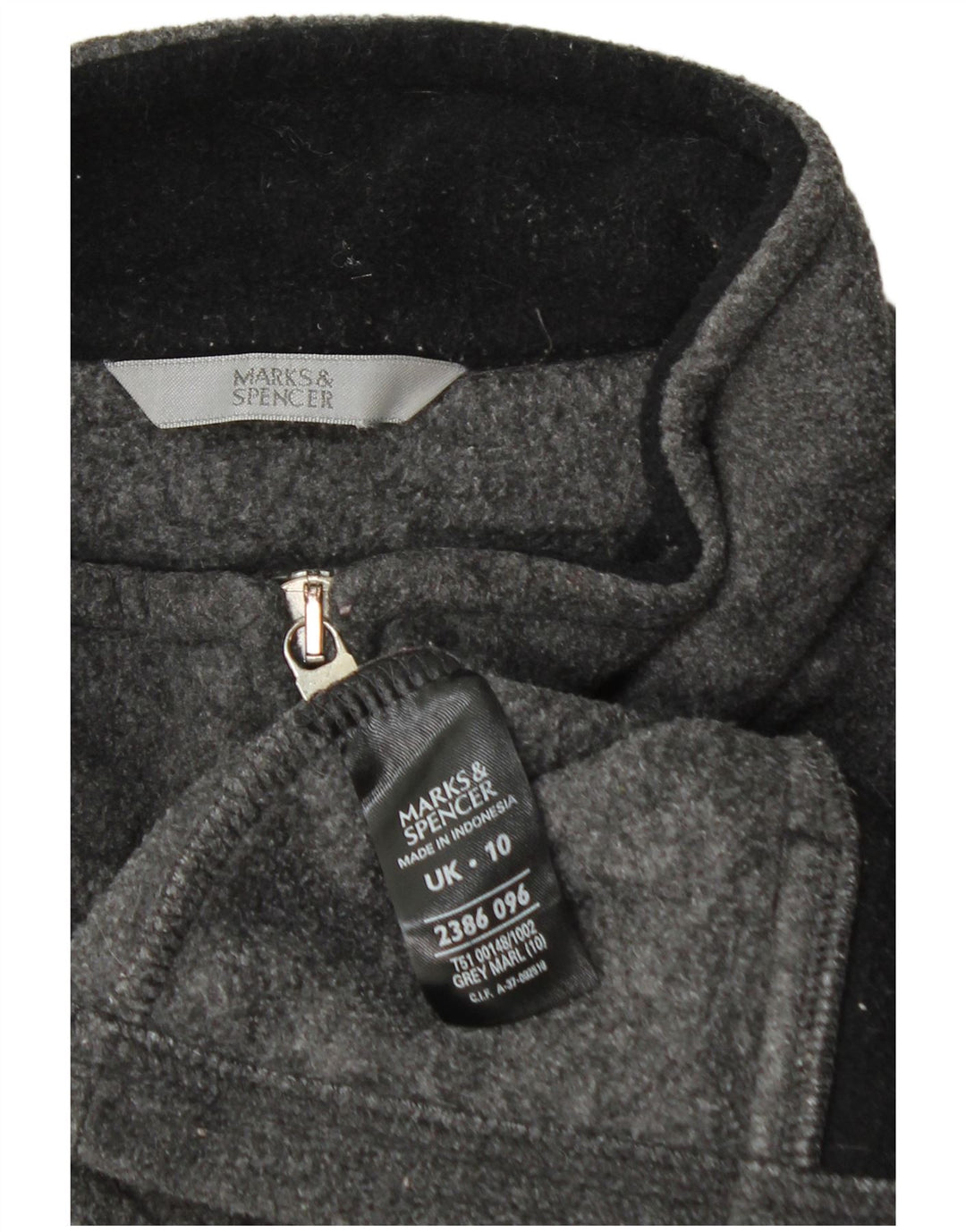 Marks & Spencer Chaleco polar para mujer UK 10 Small Gris Poliéster