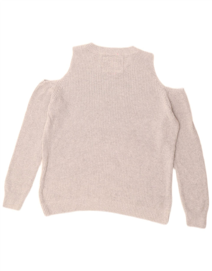 SUPERDRY Suéter tipo jersey con cuello barco y gráfico para mujer UK 40 Gris medio