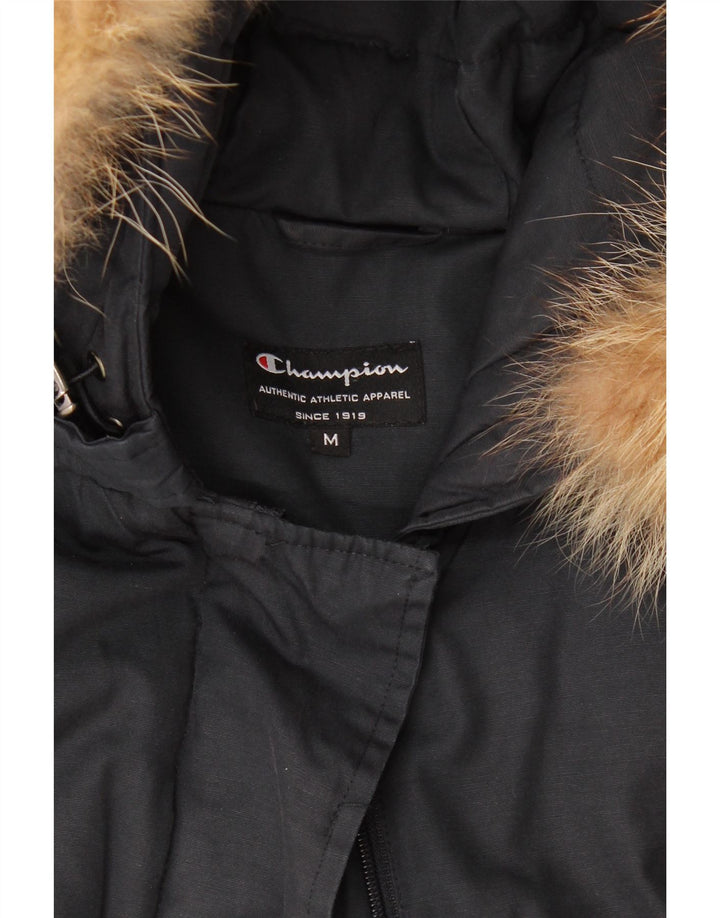 Champion Chaqueta Acolchada Con Capucha Para Mujer UK 14 Medium Azul Marino