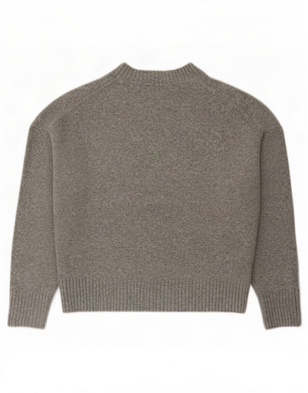 Zara Mujer Suéter De Cuello Redondo De Gran Tamaño UK 10 Small Gris