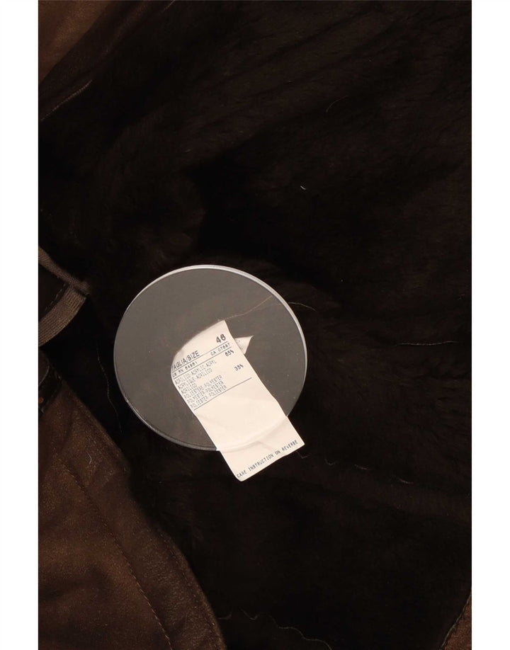 Benetton Chaqueta Sherpa IT 46 Large Marrón Acrílico
