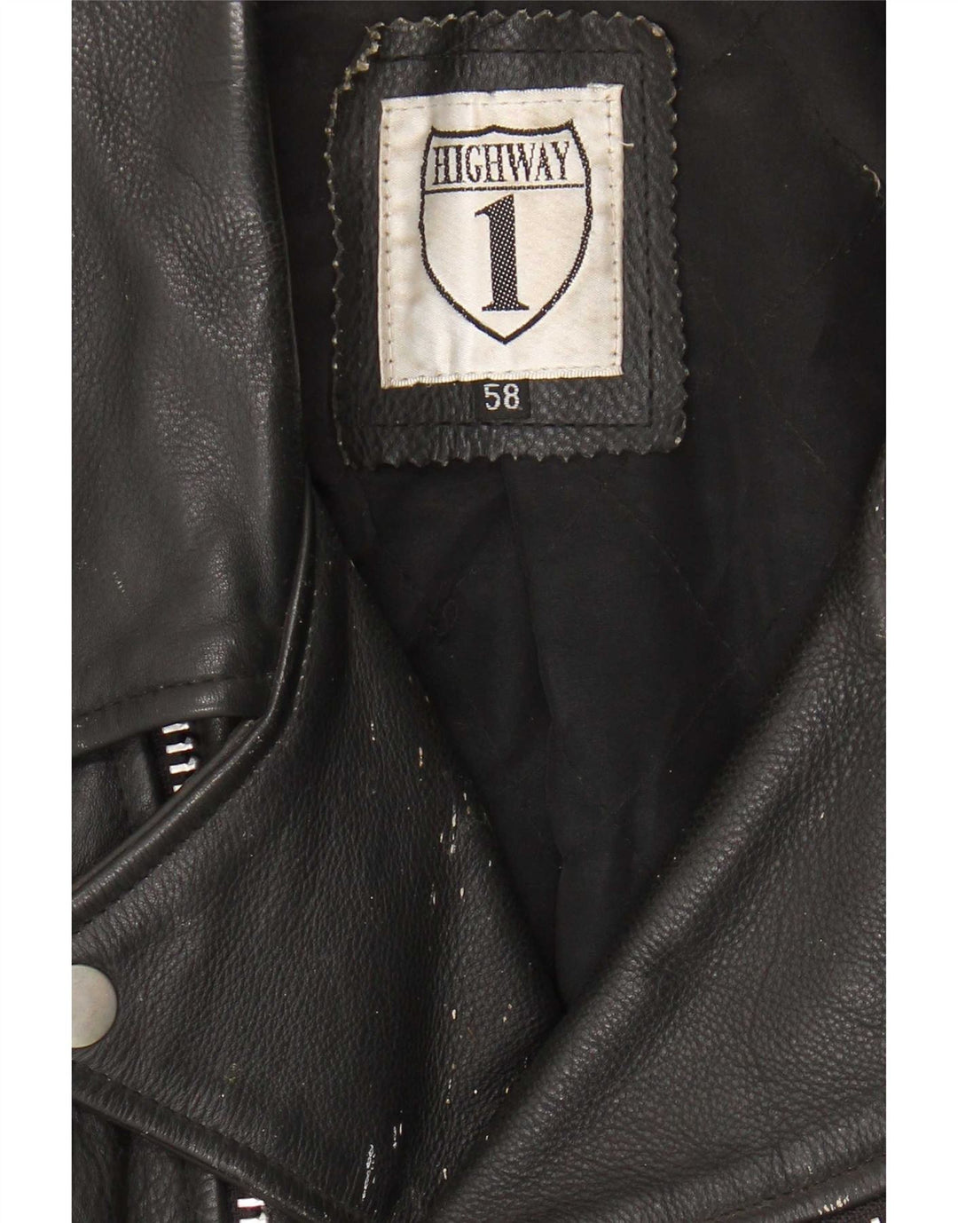 Highway 1 Chaqueta motera de cuero para hombre Talla 58 3XL Negro