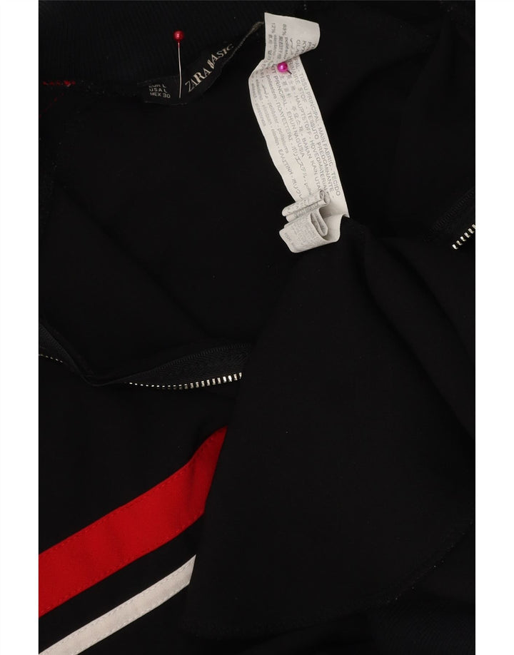 Zara Mujer Chándal Top Chaqueta UK 46 Grande Negro Colorblock Poliéster
