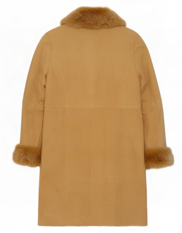 Vintage mujer ante abrigo EU 38 cuero beige medio