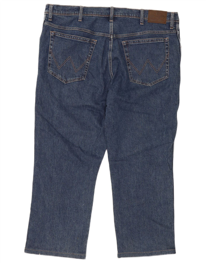 WRANGLER Vaqueros rectos recortados de corte regular para hombre W42 L26 Algodón azul