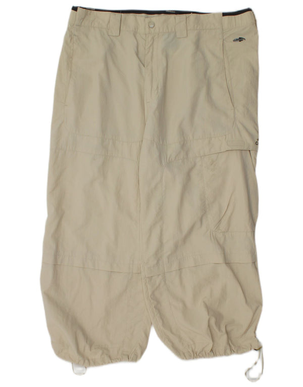Adidas Hombre Climalite Capri Cargo Pantalones W36 L21 Poliamida Beige