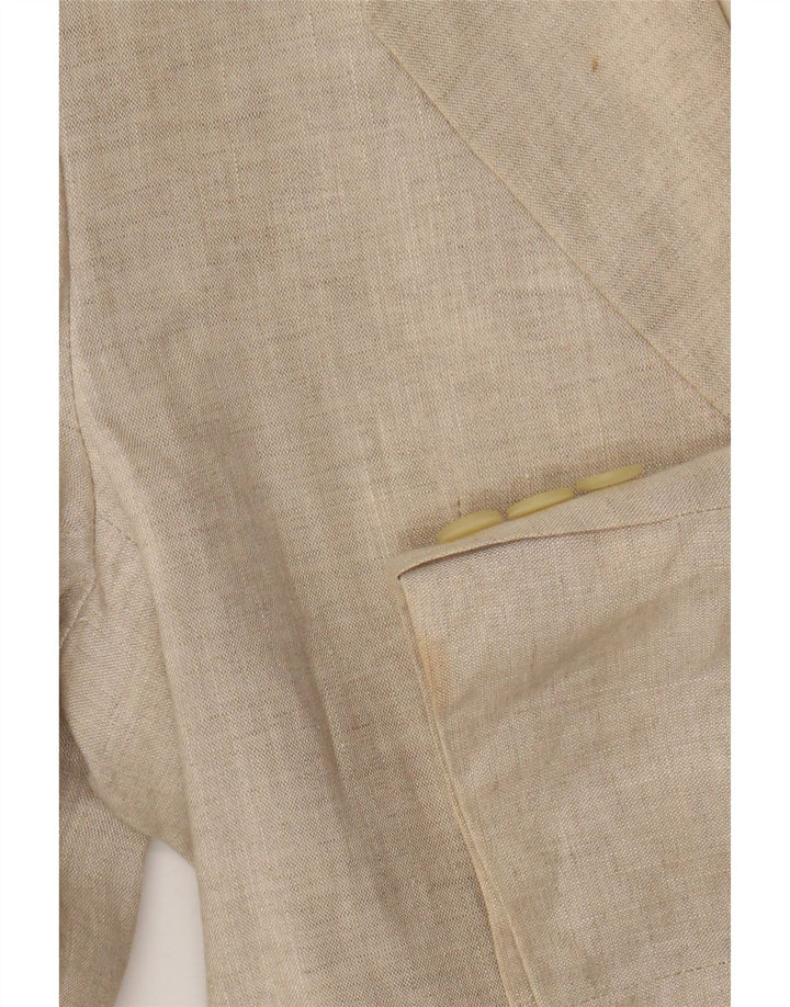 Chaqueta Blazer De 2 Botones Benetton IT 40 Small Beige Lino