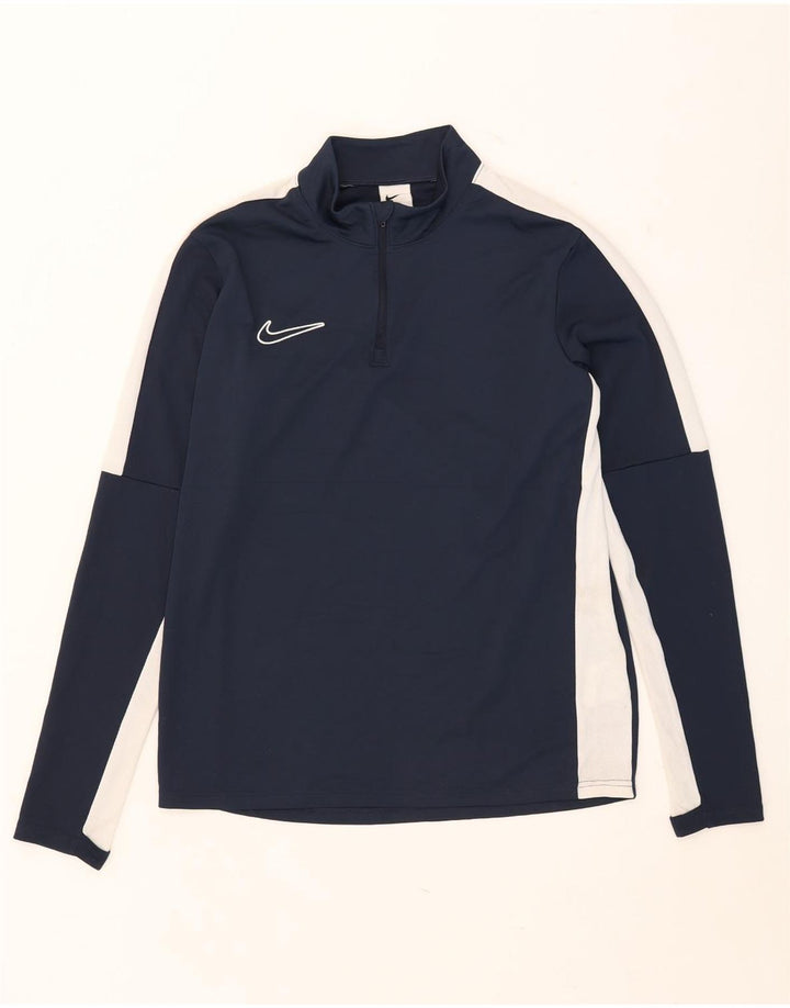 Camiseta de chándal Nike Dri Fit para hombre con bloques de color azul marino mediano