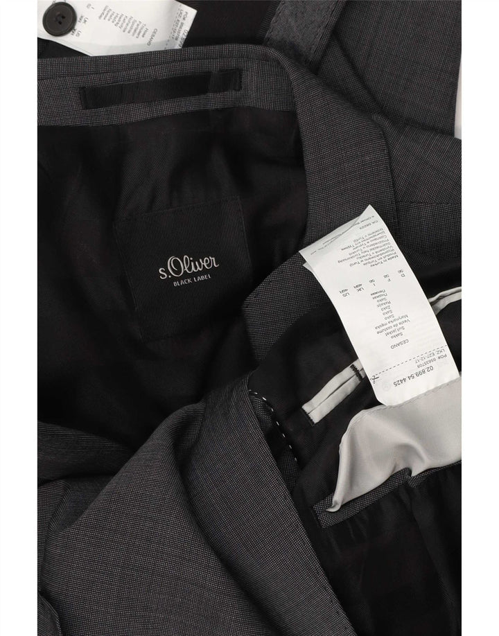 S.Oliver Traje de 2 botones para hombre UK 46 3XL W38 L32 Poliéster gris