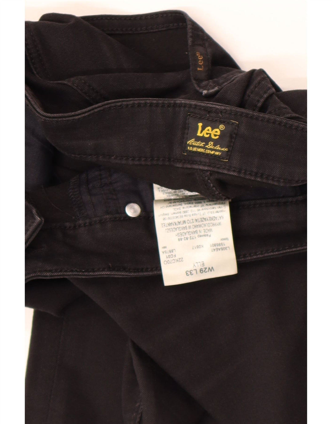 Vaqueros Lee Elly Slim para Mujer W29 L33 Algodón Negro