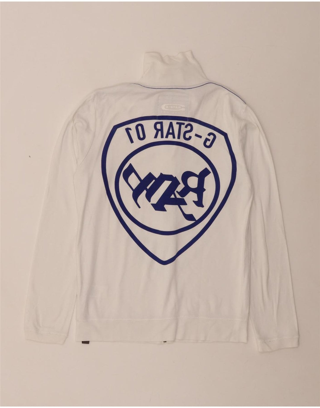 G-STAR Chaqueta superior de chándal con gráfico para mujer UK 10 Small White Cotton