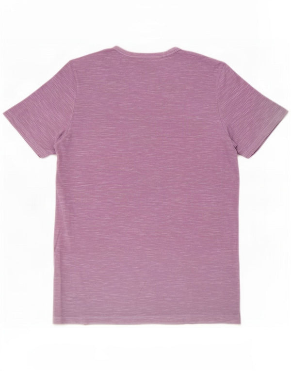Jack & Jones Mens T-Shirt Top Large Purple Flecked Cotton