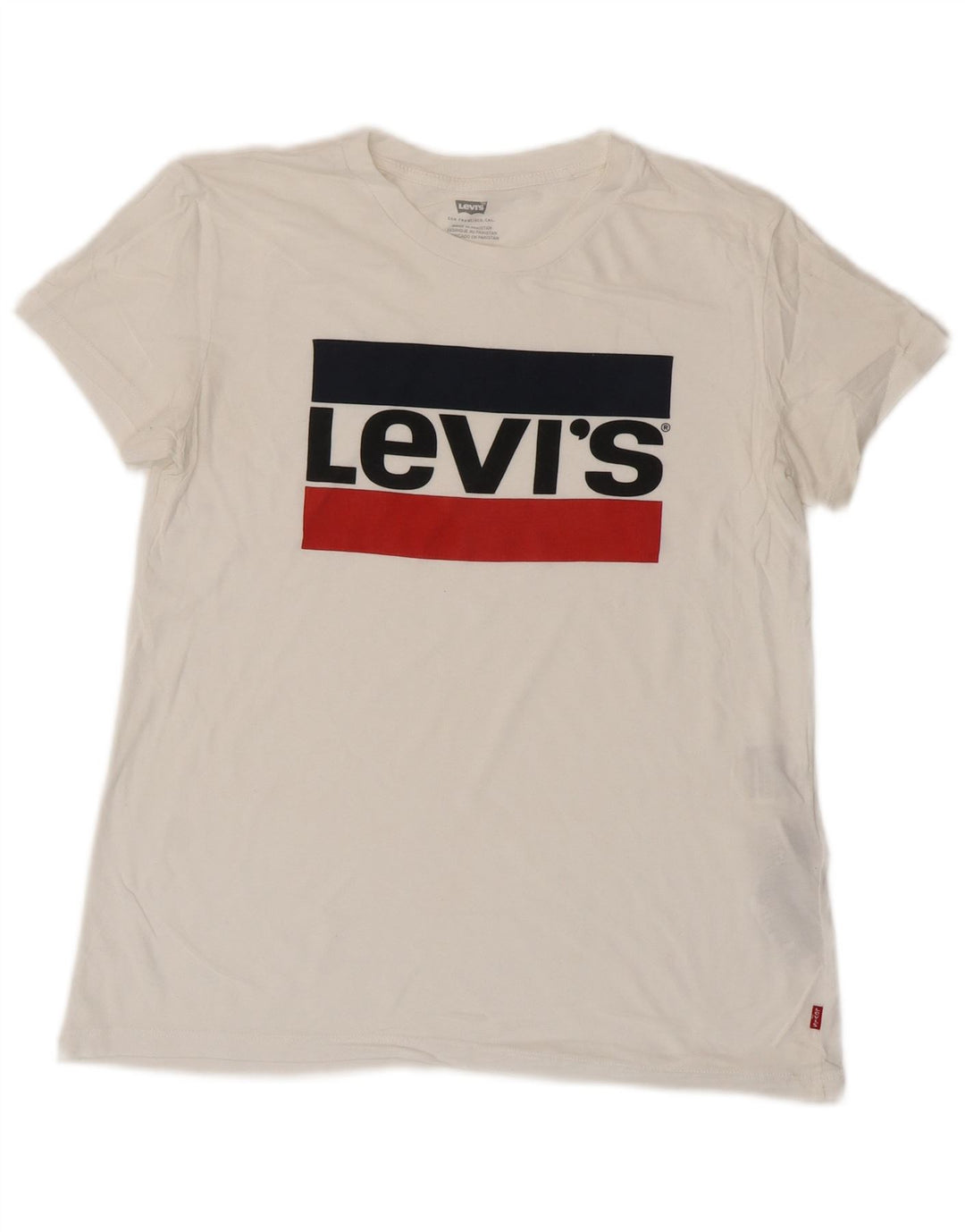 LEVI'S Camiseta gráfica extragrande para mujer UK 6 XS Algodón blanco