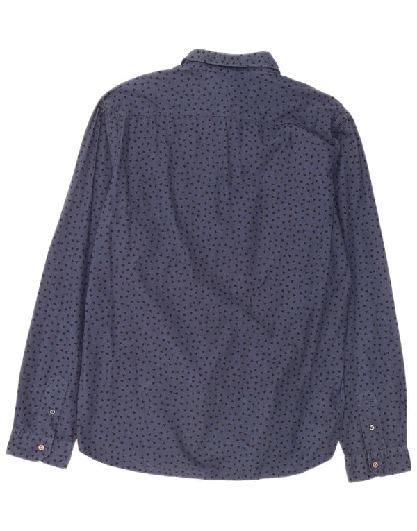 Paul Smith Camisa a medida para hombre de algodón geométrico azul marino grande