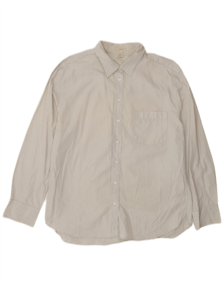 J. Crew Camisa para hombre grande de algodón a rayas blancas