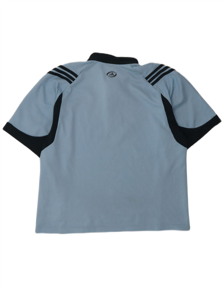Polo Adidas Hombre Grande Azul Colorblock Poliéster