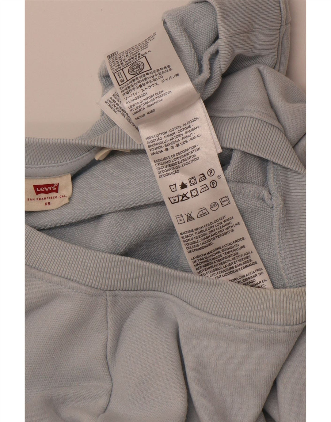 LEVI'S Womens Oversized Sweatshirt Jumper UK 6 XS Blue Cotton