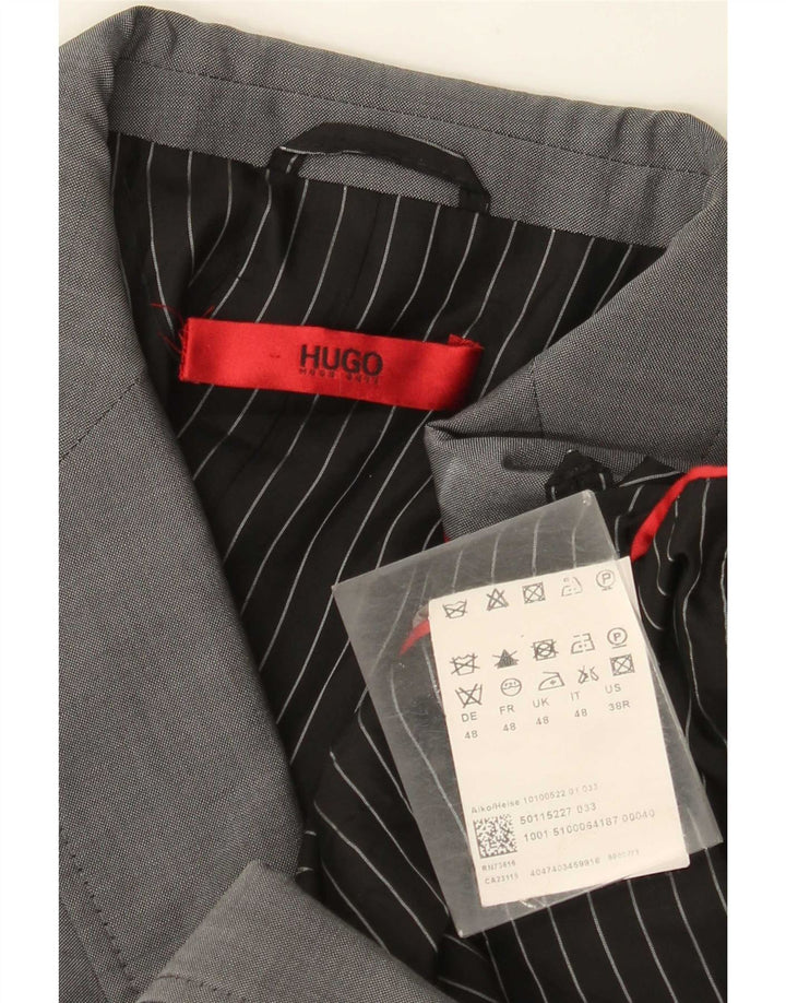 Hugo Boss Chaqueta tipo blazer de 2 botones para hombre EU 48 Lana gris medio