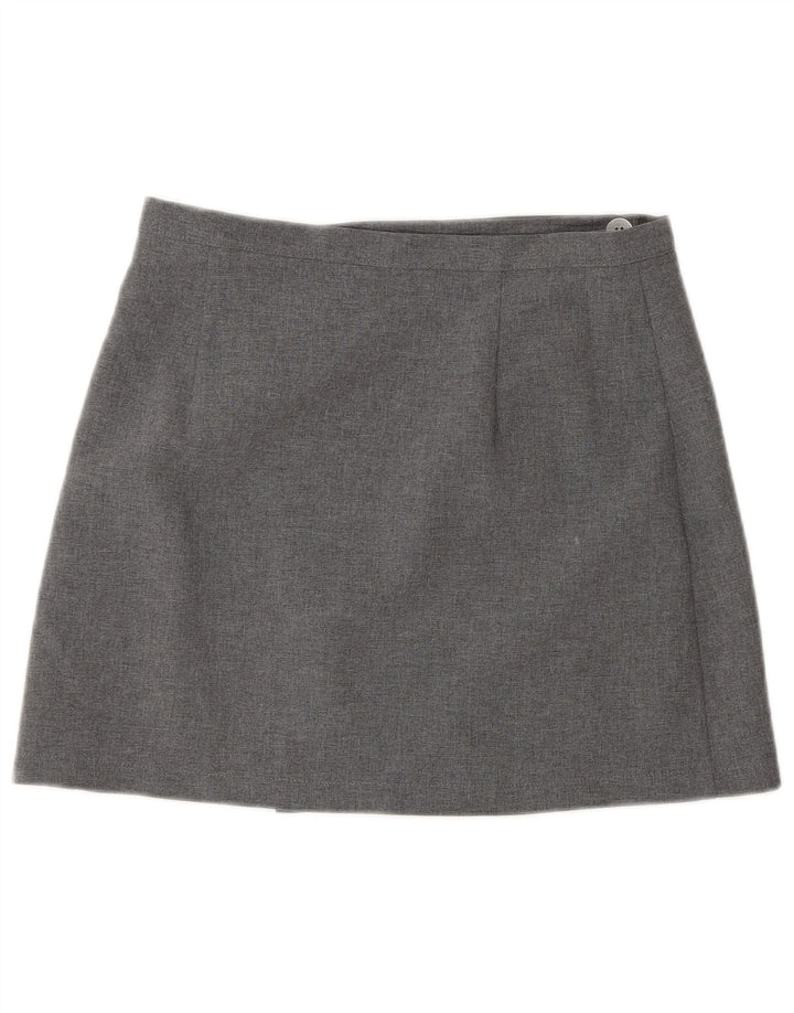 Sisley Minifalda cruzada de cintura alta para mujer IT 44 Medium W26 Poliéster gris