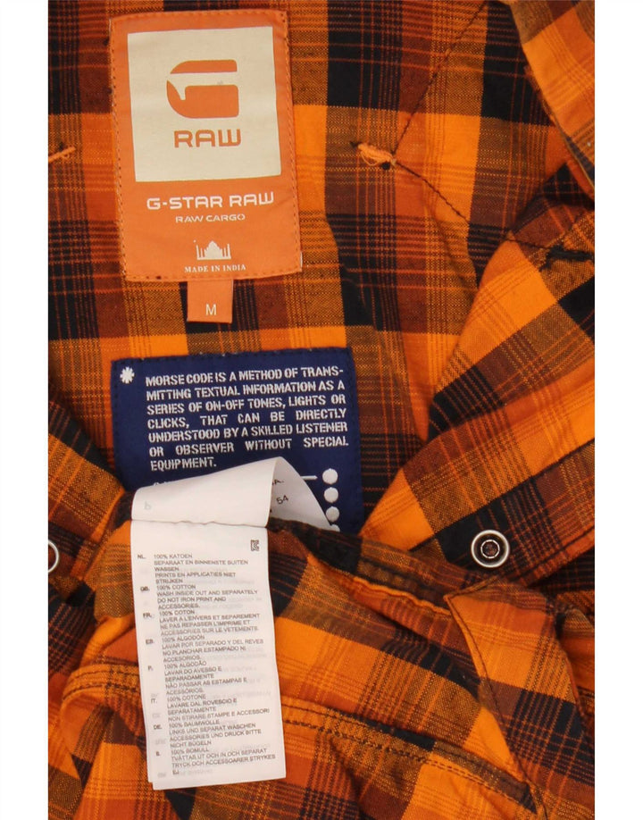 Camisa G-Star Hombre De Algodón A Cuadros Naranja Medio