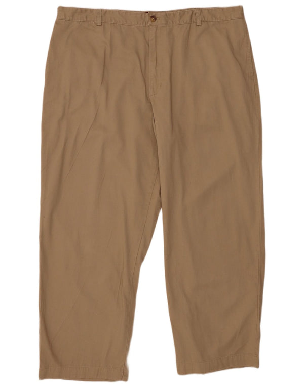 CHAPS Pantalón chino recto para hombre W42 L30 Algodón beige