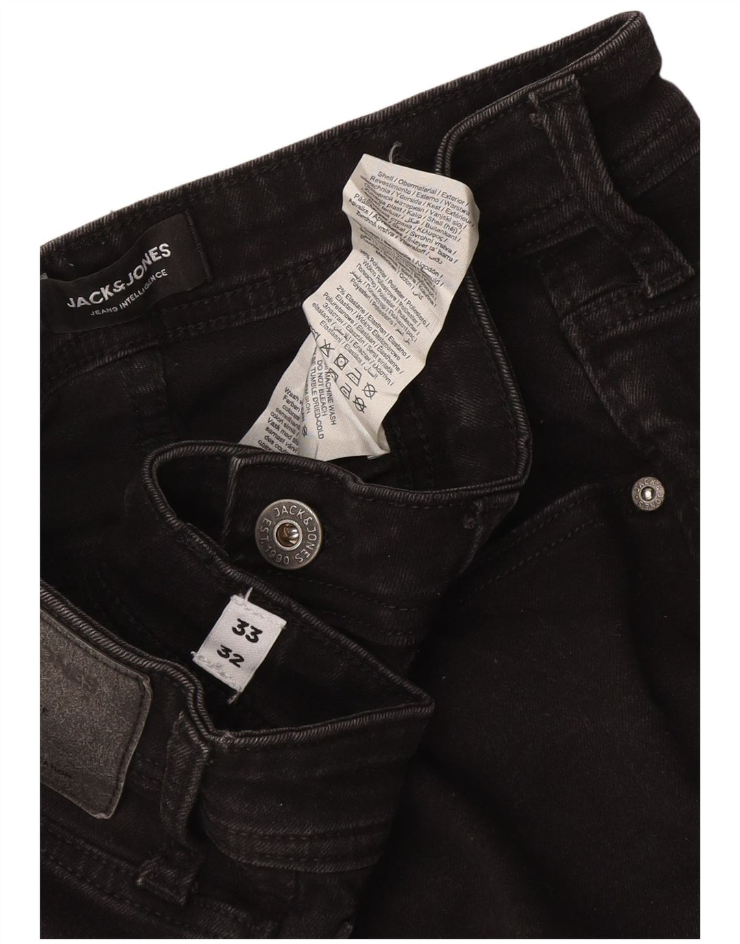 Jack & Jones Hombre GLENN Slim Jeans W33 L32 Algodón Gris