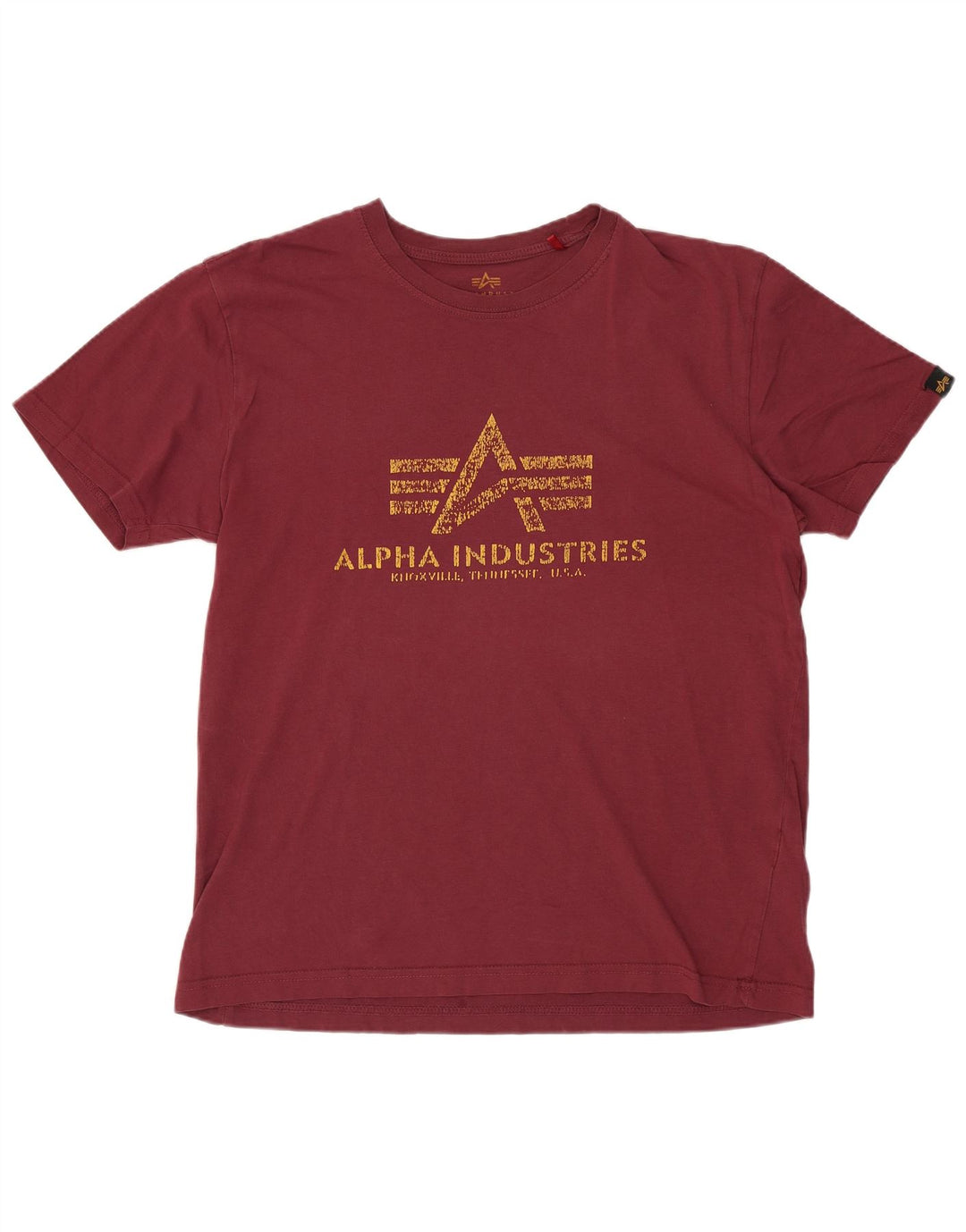ALPHA INDUSTRIES Camiseta gráfica para mujer Top UK 44 Algodón medio burdeos