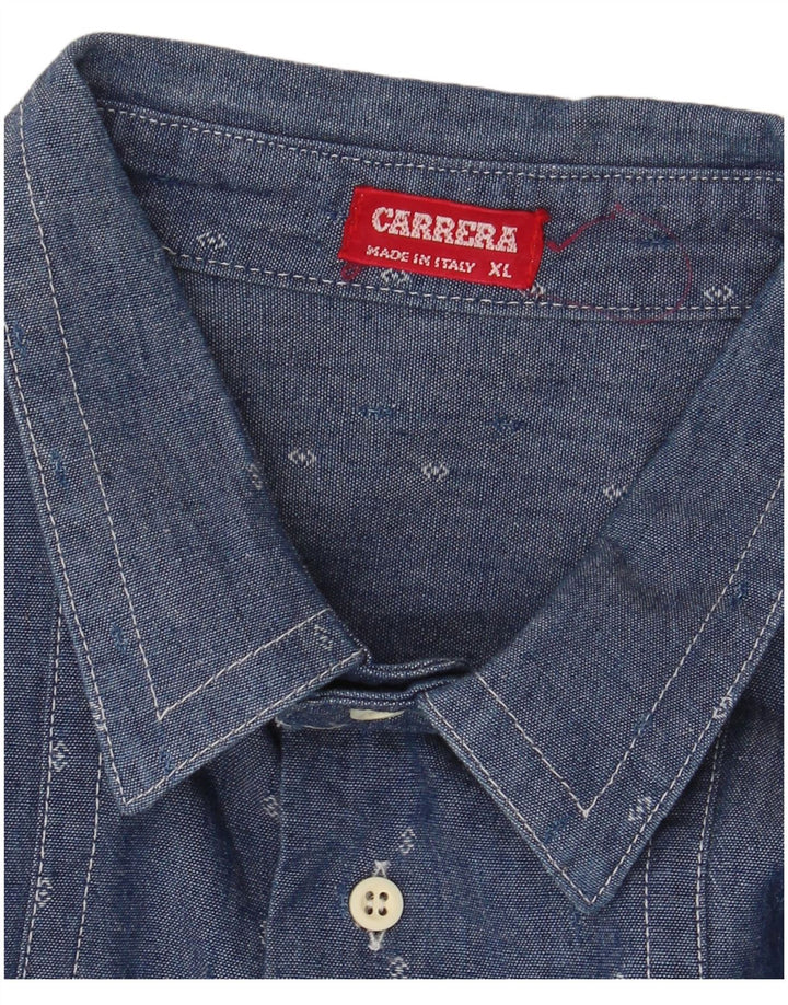 Camisa Carrera Hombre XL Azul Marino Geométrico