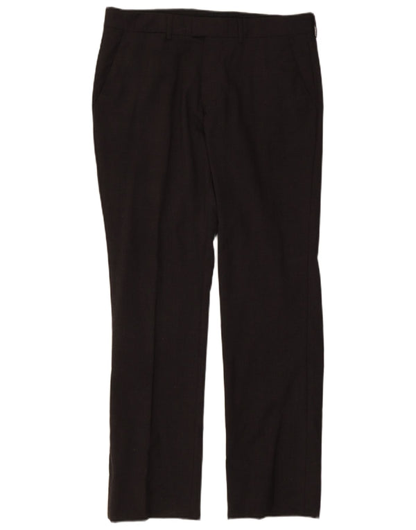 Zara Pantalón de traje recto para hombre EU 40 Medium W31 L30 Poliéster gris