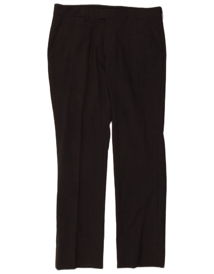 Zara Pantalón de traje recto para hombre EU 40 Medium W31 L30 Poliéster gris