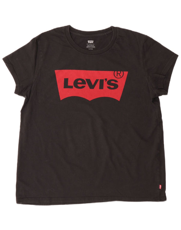 LEVI'S Camiseta gráfica para mujer UK 40 XL Negro