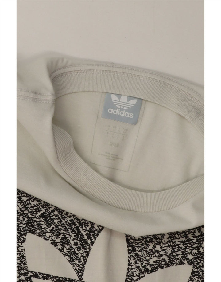 Adidas - Camiseta gráfica para hombre, talla pequeña, algodón blanco